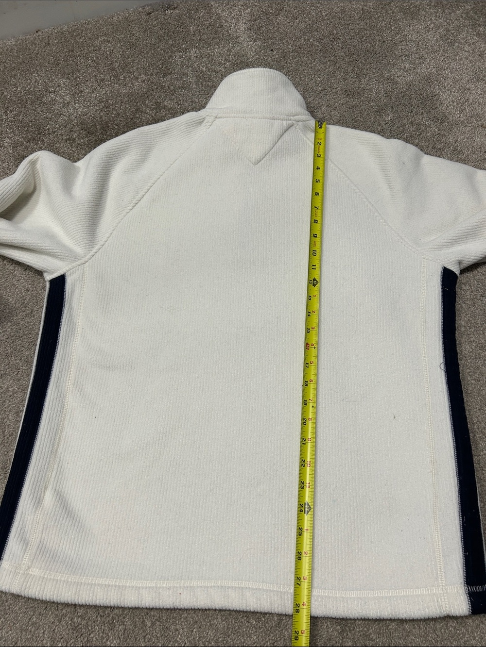 Vintage Tommy Hilfiger Cream Navy Quarter Zip Sweater - Picture 6 of 6